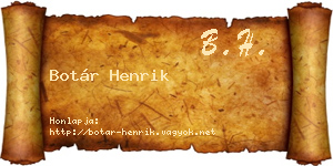 Botár Henrik névjegykártya
